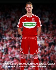 Middlesbrough home kit 2012 2013