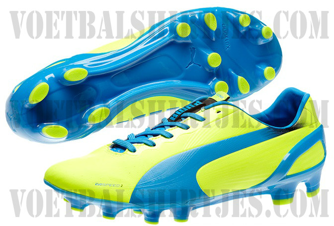 Puma evoSPEED FG geel blauw voetbalschoenen 2013_