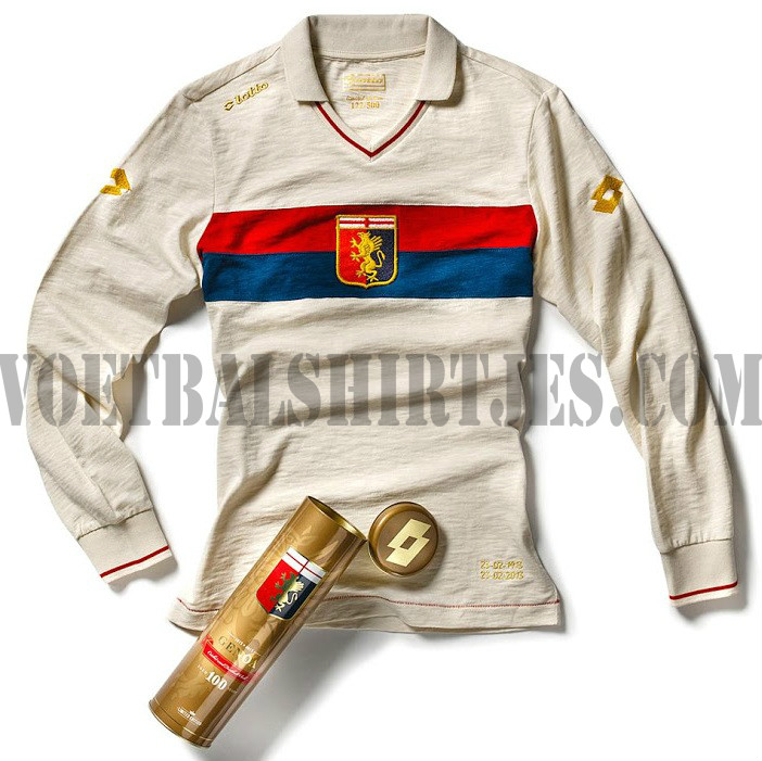 Genoa voetbalshirt 100 jaar Lotto