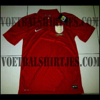 Red England away jersey 2013 2014 Nike