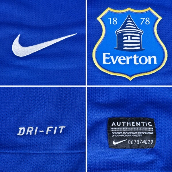 Everton shirt 13-14 details