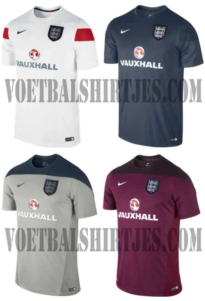 England World Cup 2014 training tops