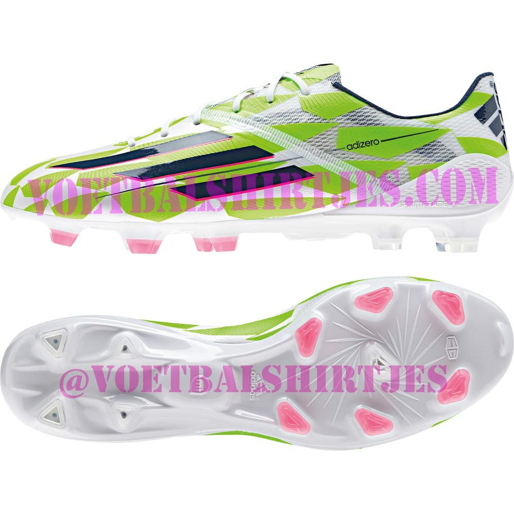 Adidas F50 Adizero TRX FG white/darkblue/neon green/pink - Voetbalshirtjes.com
