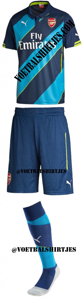 Arsenal third kit 2014/2015 - Voetbalshirtjes.com