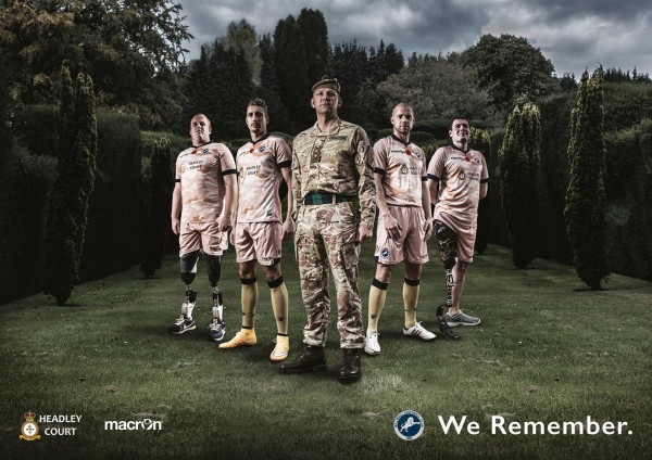 Millwall FC World War One 100th anniversary kit 