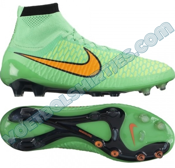 nike magista obra fg poison green total orange