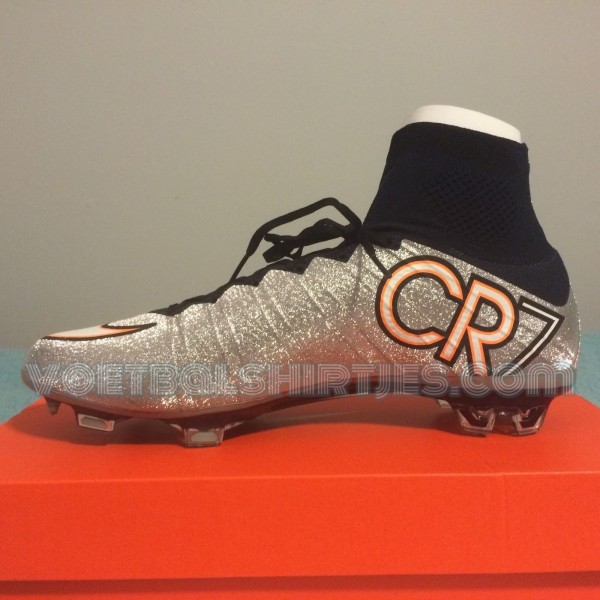 silver CR7 Nike mercurial superfly boots 