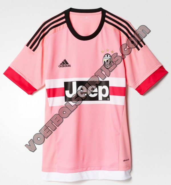 sociaal leven blad Juventus uitshirt 2016 - Juventus shirt roze 15/16