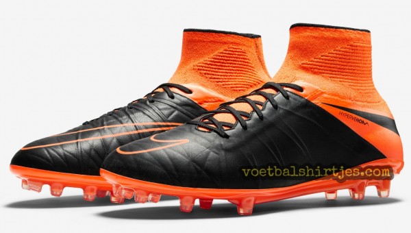 Nike Hypervenom Phantom II LEather Tech Craft FG Black Total Orange