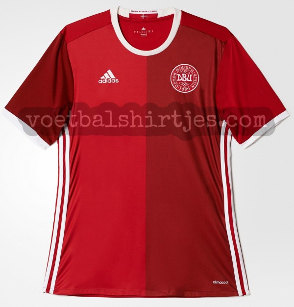 Denemarken Ek 2016 thuisshirt