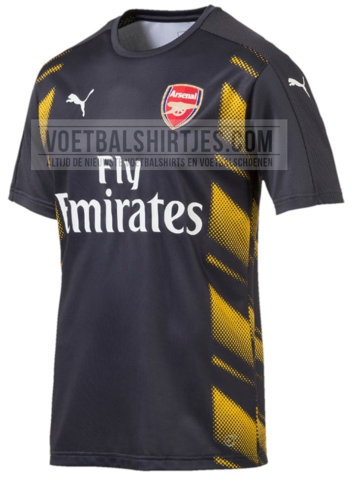 Arsenal 2017 pre match top grey